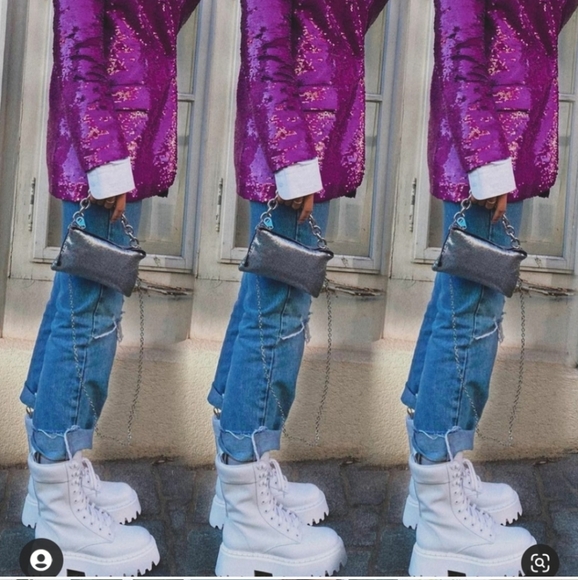 Brand New Zara LACE-UP LEATHER ANKLE BOOTS - Picture 5 of 14